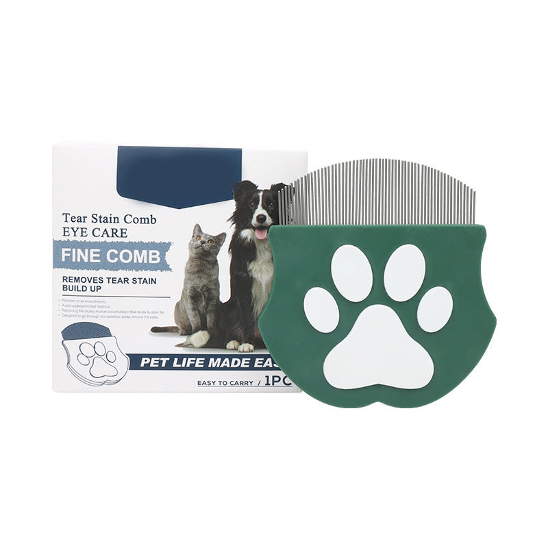 Pet Comb Ultra-Fine Metal Teeth Ergonomic Paw Handle