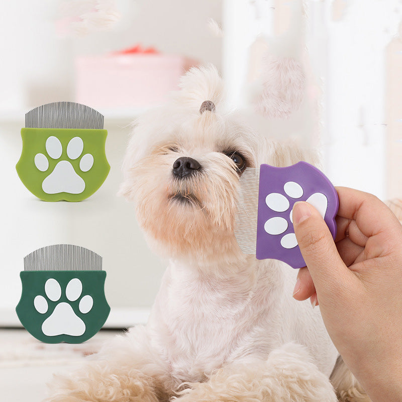 Pet Comb Ultra-Fine Metal Teeth Ergonomic Paw Handle