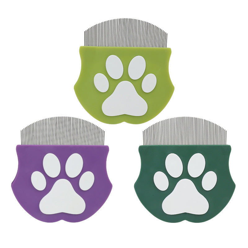 Pet Comb Ultra-Fine Metal Teeth Ergonomic Paw Handle