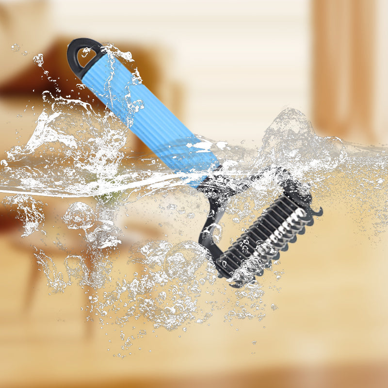 Pet Detangling Brush Pain-Free Safety Blades & Ergonomic Handle