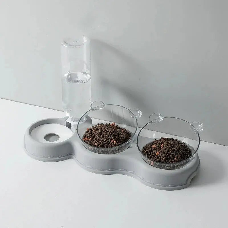 Pet Feeder Automatic Water Dispenser Dry & Wet Bowls