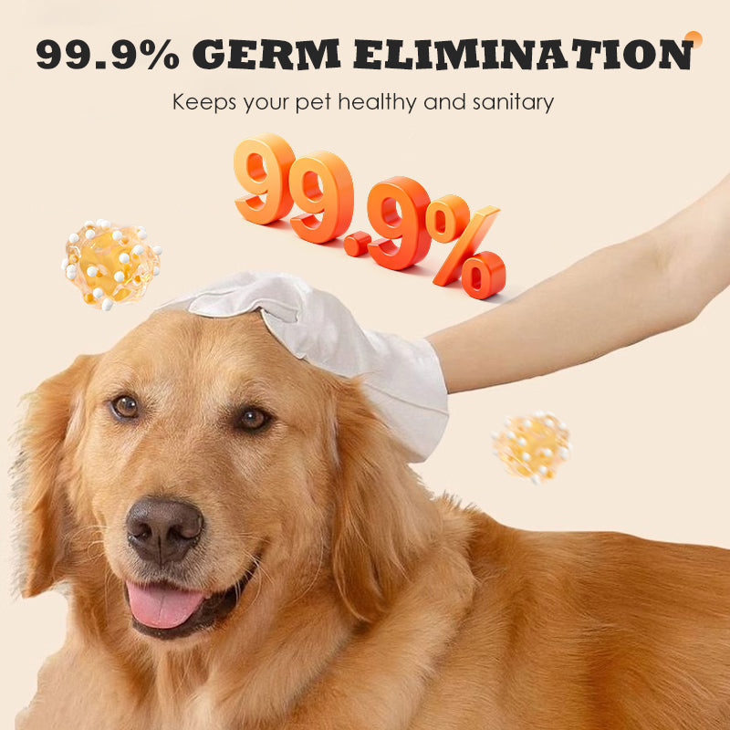 Pet Grooming Gloves Antibacterial & Water-Free Five-Finger 50-Pack