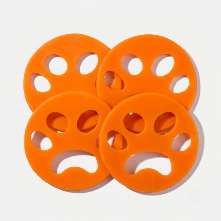 Pet Hair Remover Discs Reusable Silicone Hypoallergenic 4-Pack