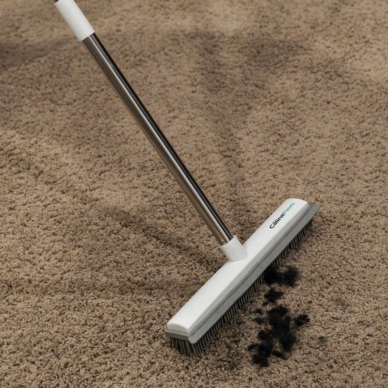 Pet Hair Remover Magnetic Rubber Scratch-Free Stainless Steel Handle