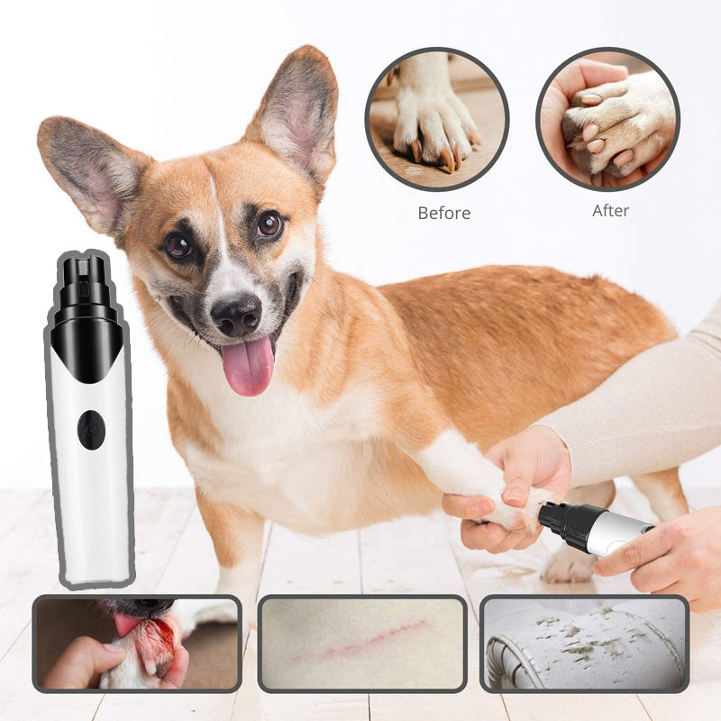 Pet Nail Grinder Whisper-Quiet USB Rechargeable & 3 Attachments