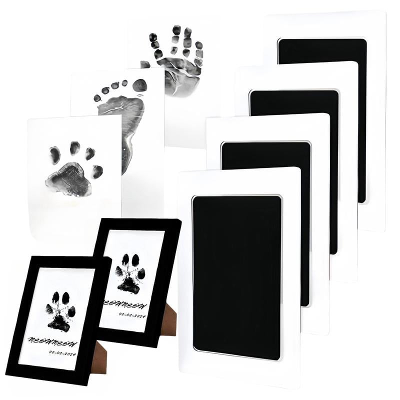 Pet Paw Print Kit Mess-Free Clean-Touch Pad Wood Frame