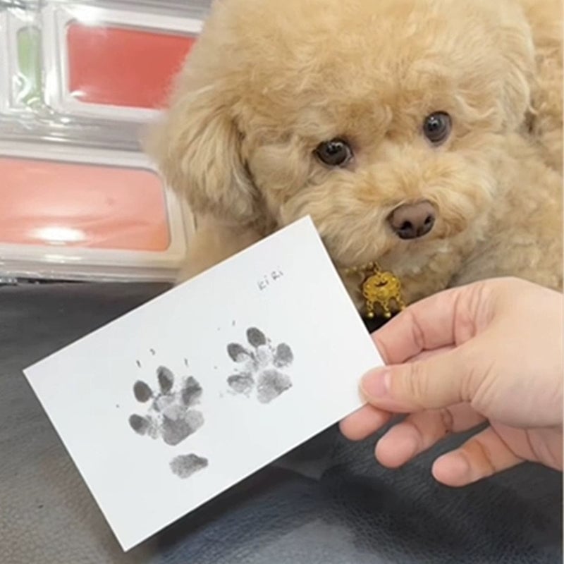 Pet Paw Print Kit Mess-Free Clean-Touch Pad Wood Frame