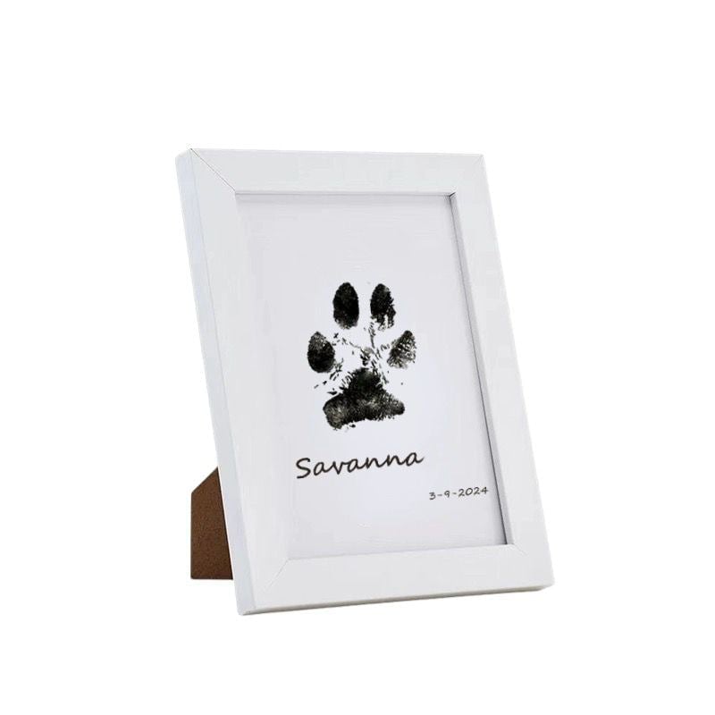 Pet Paw Print Kit Mess-Free Clean-Touch Pad Wood Frame