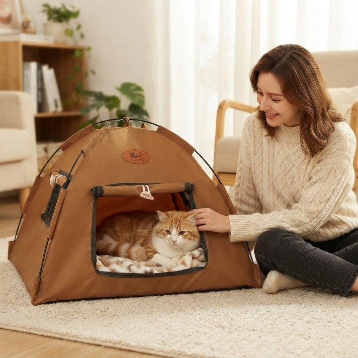 Pet Tent Foldable Noise-Reducing Tool-Free Setup