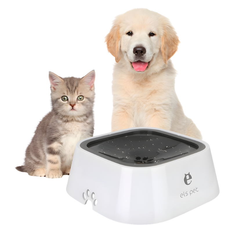 Pet Water Bowl Floating Anti-Splash Rim Two-Piece