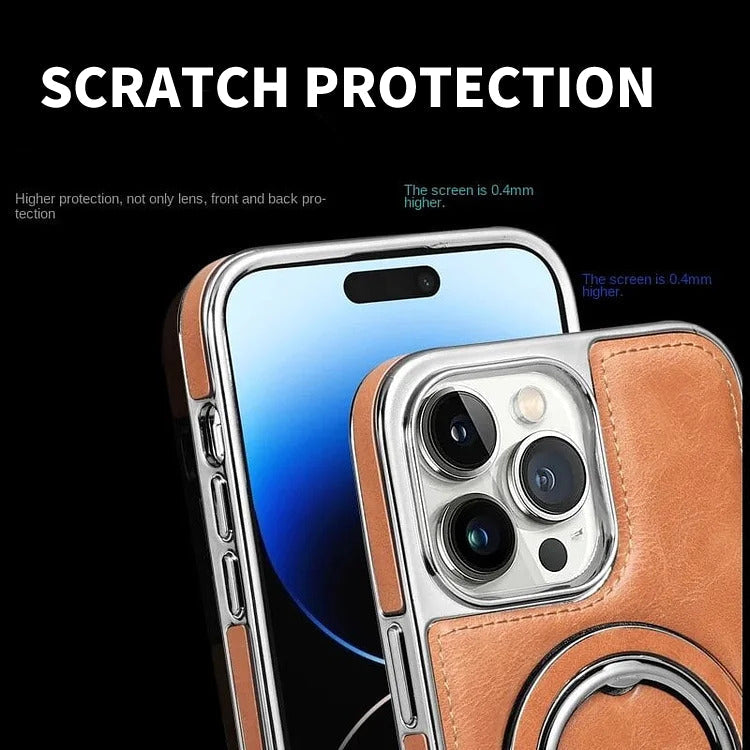 Phone Case Genuine Leather MagSafe & Kickstand Slim Profile