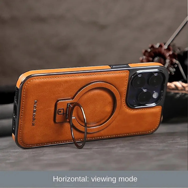 Phone Case Genuine Leather MagSafe & Kickstand Slim Profile