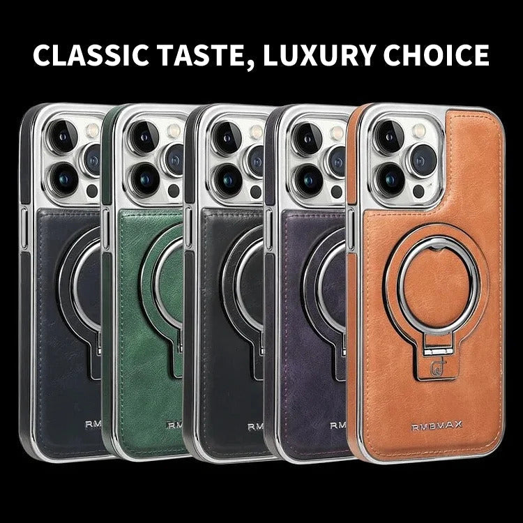 Phone Case Genuine Leather MagSafe & Kickstand Slim Profile