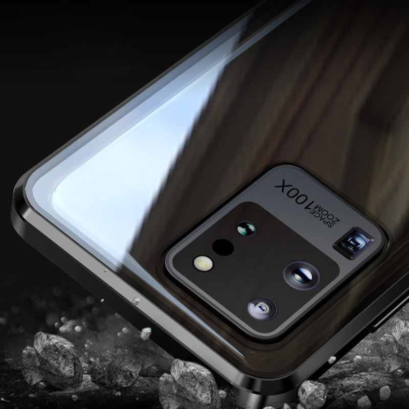 Phone Case Magnetic Metal Frame & Tempered Glass