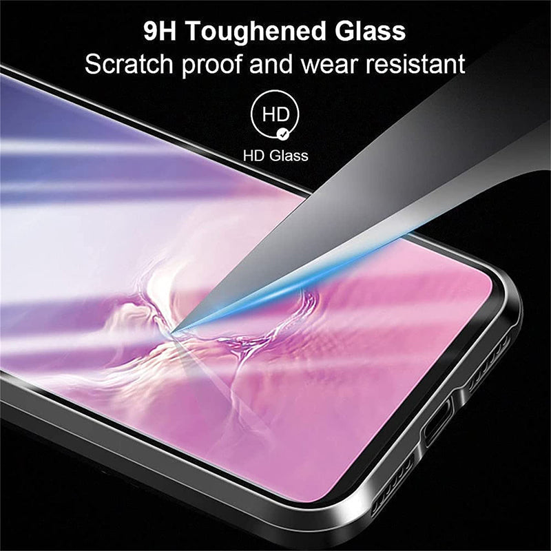 Phone Case Magnetic Metal Frame & Tempered Glass