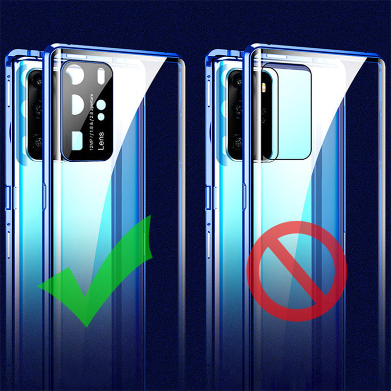 Phone Case Magnetic Metal Frame & Tempered Glass