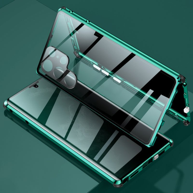 Phone Case Magnetic Metal Frame & Tempered Glass