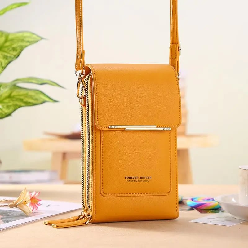 Phone Crossbody Bag Touchscreen Window Waterproof Faux Leather