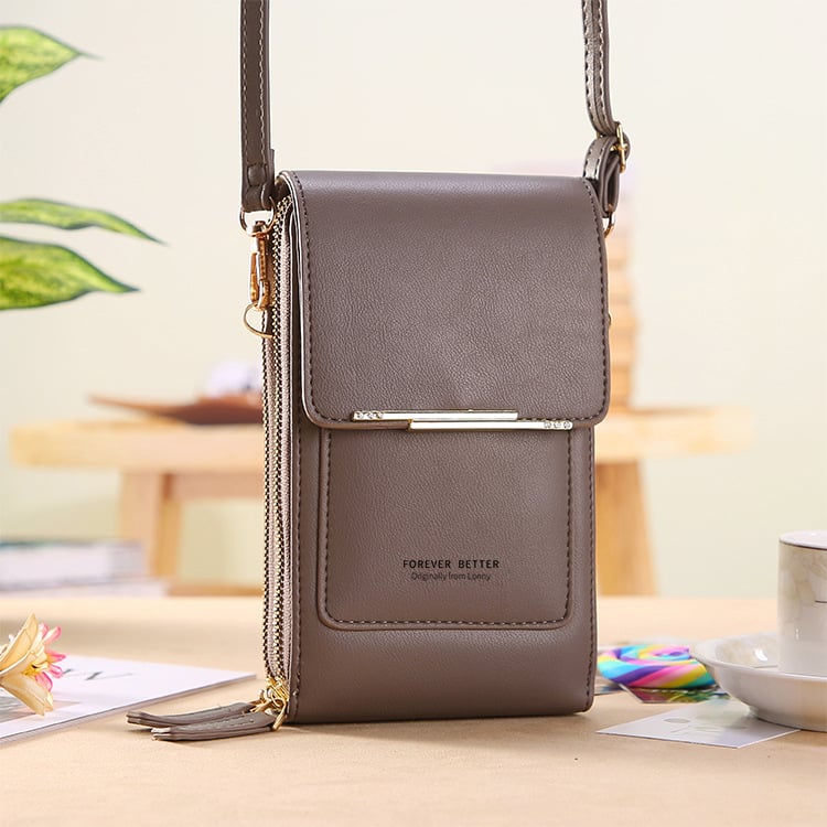Phone Crossbody Bag Touchscreen Window Waterproof Faux Leather
