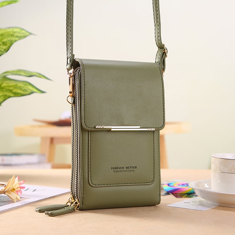 Phone Crossbody Bag Touchscreen Window Waterproof Faux Leather