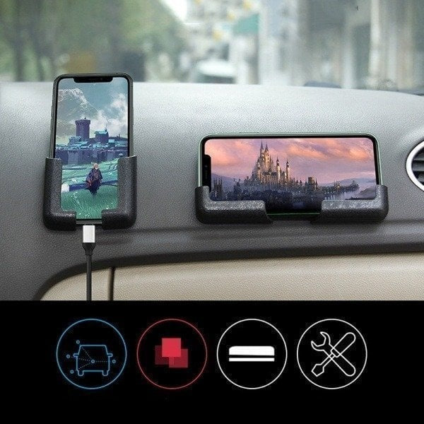 Phone Holder Adjustable Self-Adhesive Fits Smartphones & Tablets