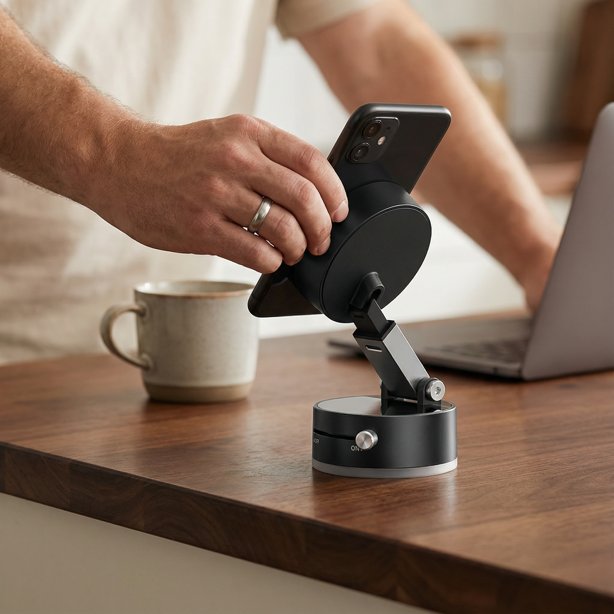 Phone Holder Foldable Magnetic & Vacuum Suction