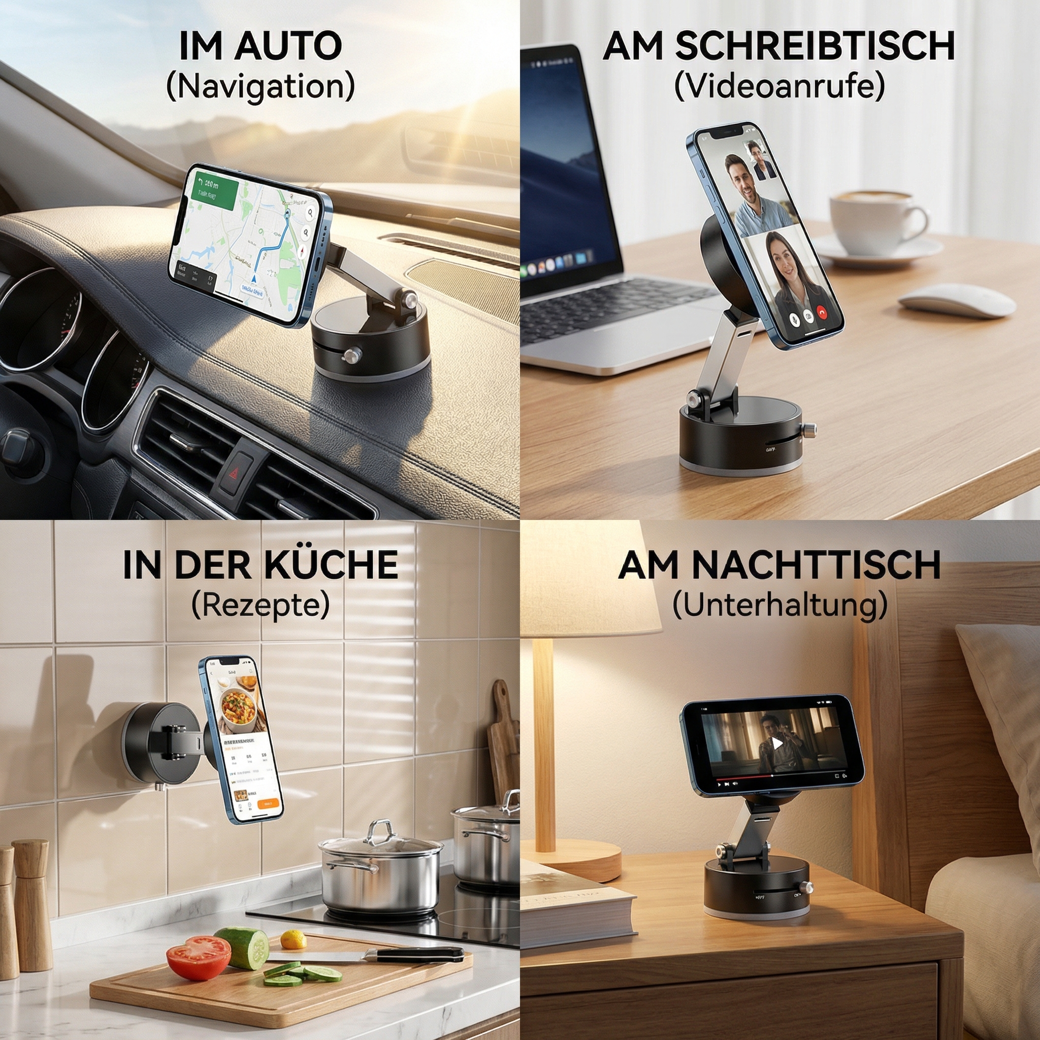 Phone Holder Foldable Magnetic & Vacuum Suction