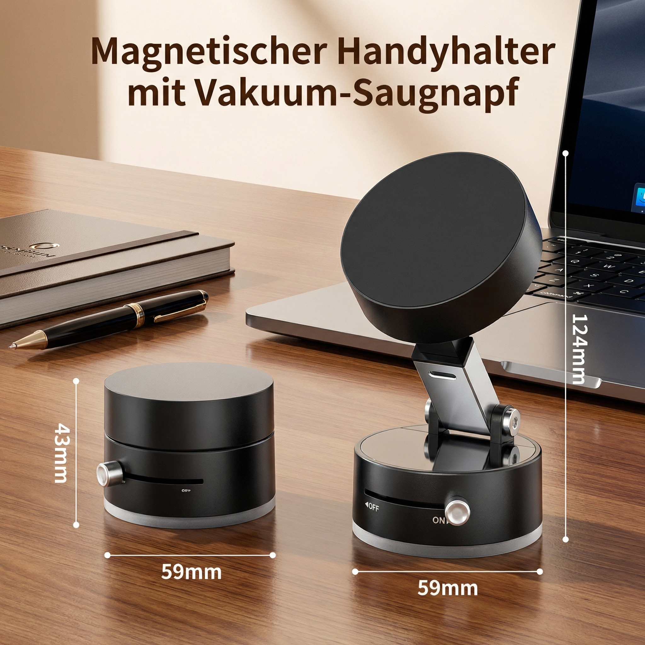 Phone Holder Foldable Magnetic & Vacuum Suction