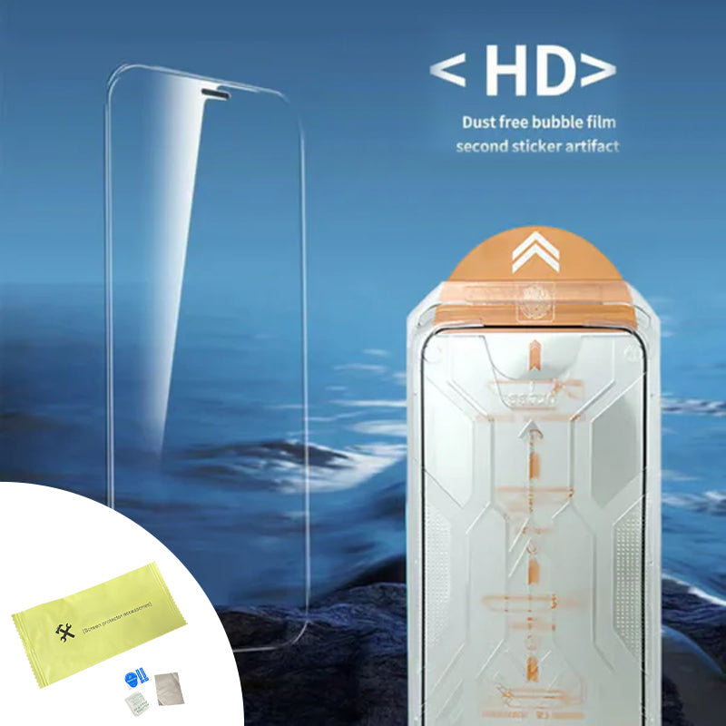 Phone Screen Protector Tempered Glass Dust-Free & Reusable