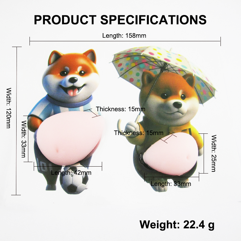 Phone Sticker Dog Design Food-Grade Silicone Repositionable Adhesive