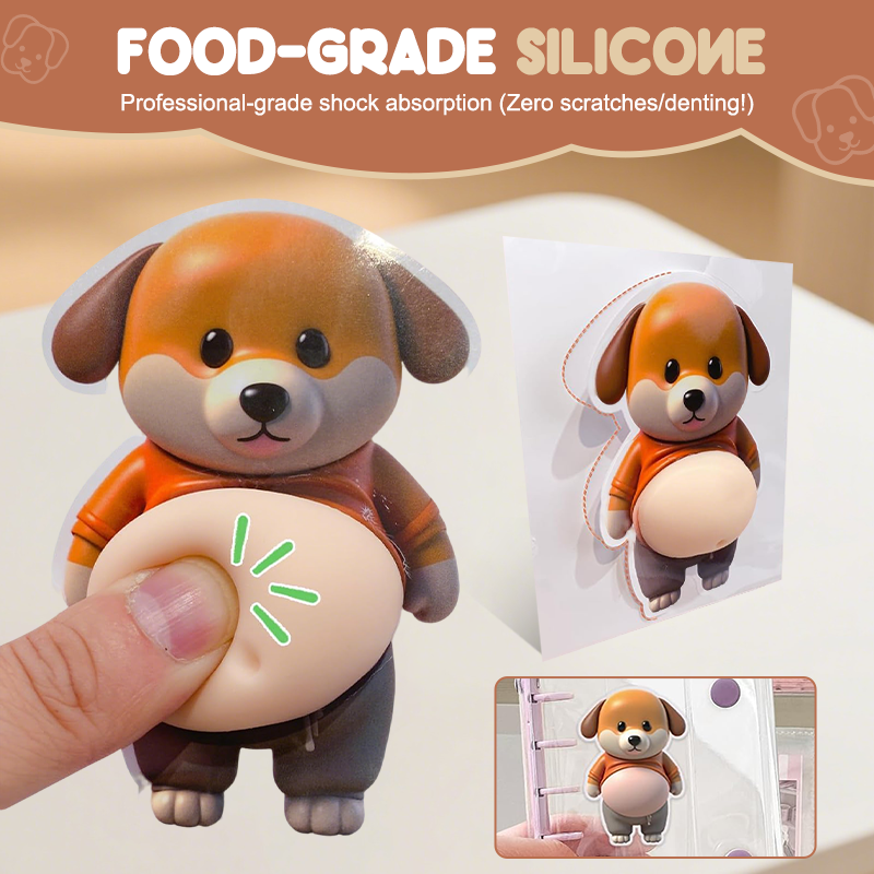 Phone Sticker Dog Design Food-Grade Silicone Repositionable Adhesive