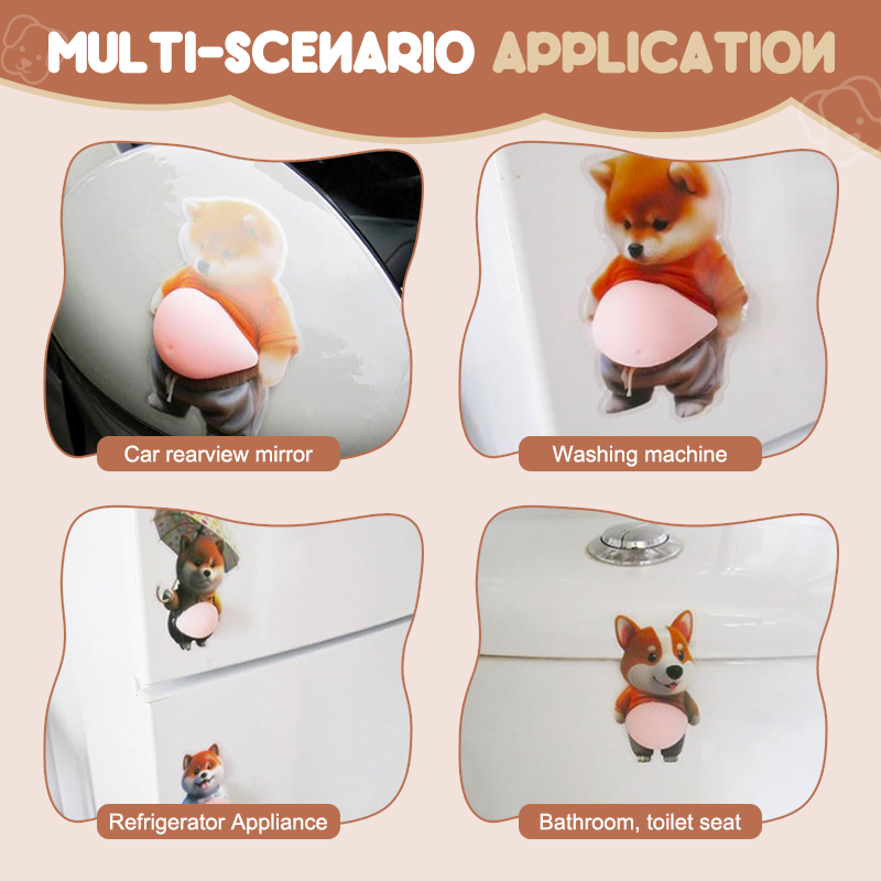 Phone Sticker Dog Design Food-Grade Silicone Repositionable Adhesive