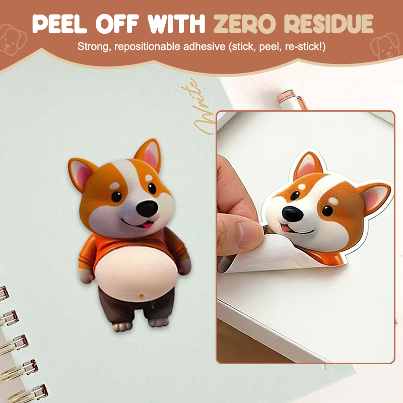 Phone Sticker Dog Design Food-Grade Silicone Repositionable Adhesive