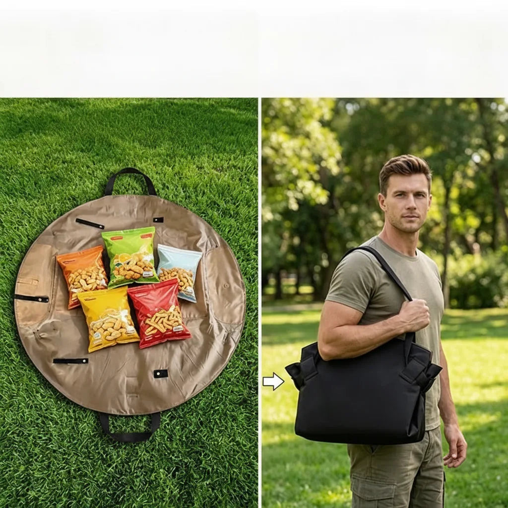 Picnic Blanket Convertible Bag-to-Mat Water-Resistant