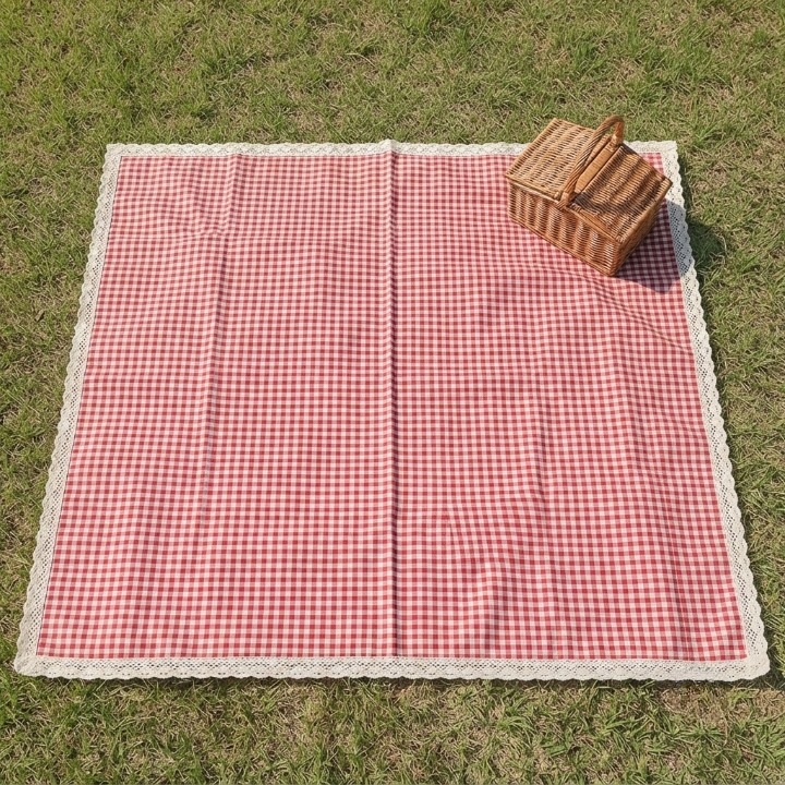 Picnic Blanket Waterproof Thick Padding Checkered Gingham