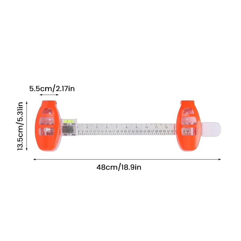 Picture Hanging Tool Spirit Level Measuring Ruler & Metal Pins