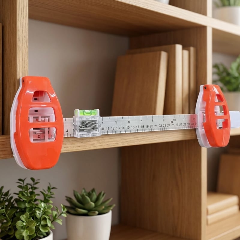 Picture Hanging Tool Spirit Level Measuring Ruler & Metal Pins