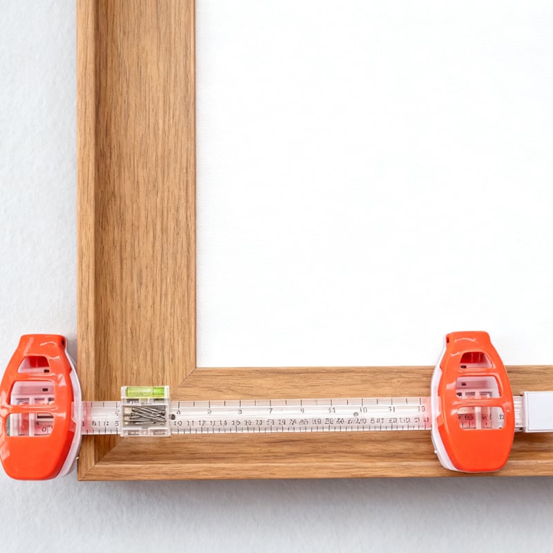 Picture Hanging Tool Spirit Level Measuring Ruler & Metal Pins