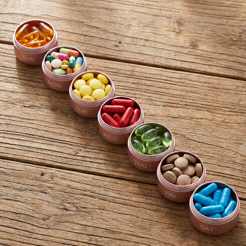 Pill Organizer 7-Day Aluminum Waterproof Twist Lock