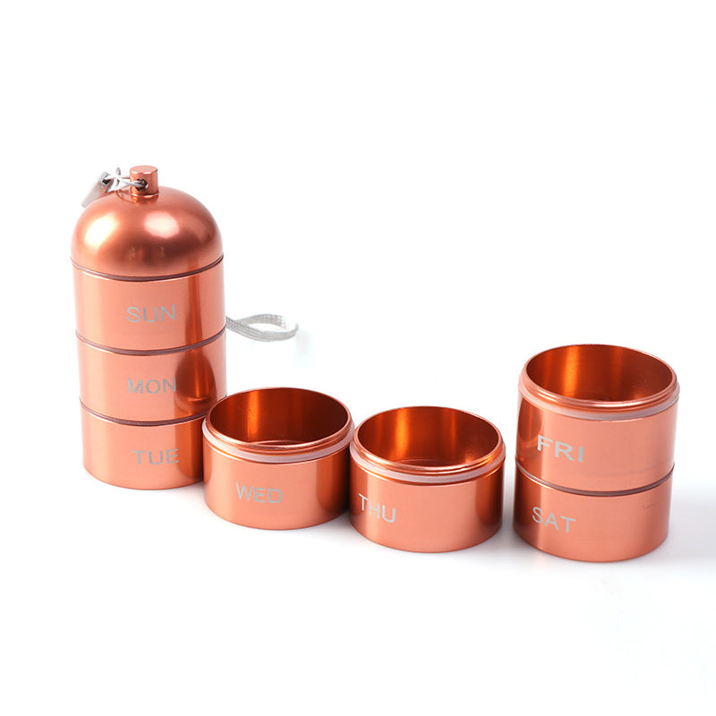 Pill Organizer 7-Day Aluminum Waterproof Twist Lock