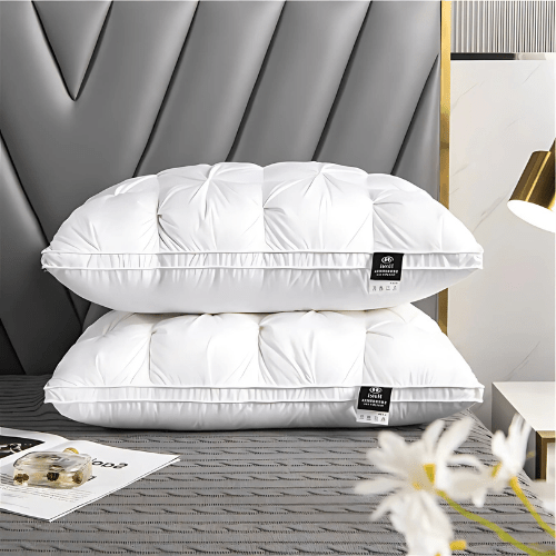 Pillow 100% Goose Down Hypoallergenic Breathable Cotton Cover