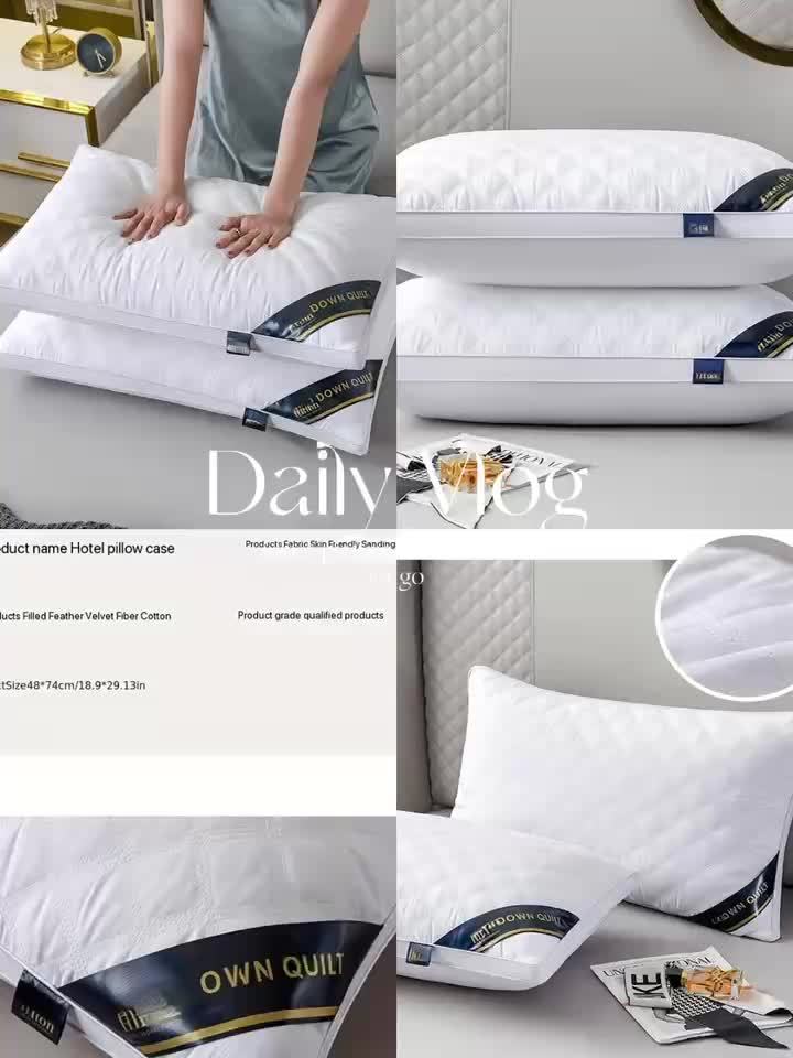 Pillows Hypoallergenic 3D Quilted Velvet Cover Set of 2