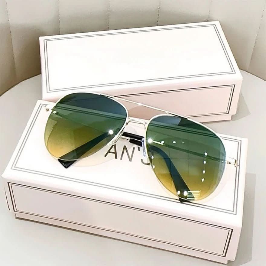 Pilot Sunglasses UV400 Gradient Lenses Lightweight Alloy Frame