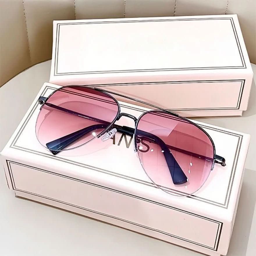 Pilot Sunglasses UV400 Gradient Lenses Lightweight Alloy Frame
