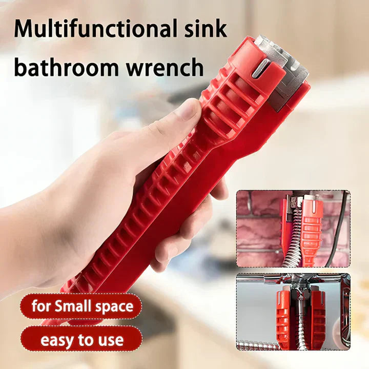 Pipe Wrench 8-in-1 Zinc Alloy Non-Slip Handle