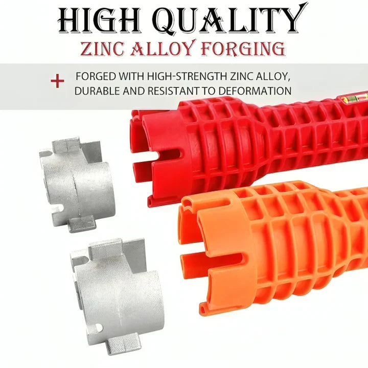 Pipe Wrench 8-in-1 Zinc Alloy Non-Slip Handle