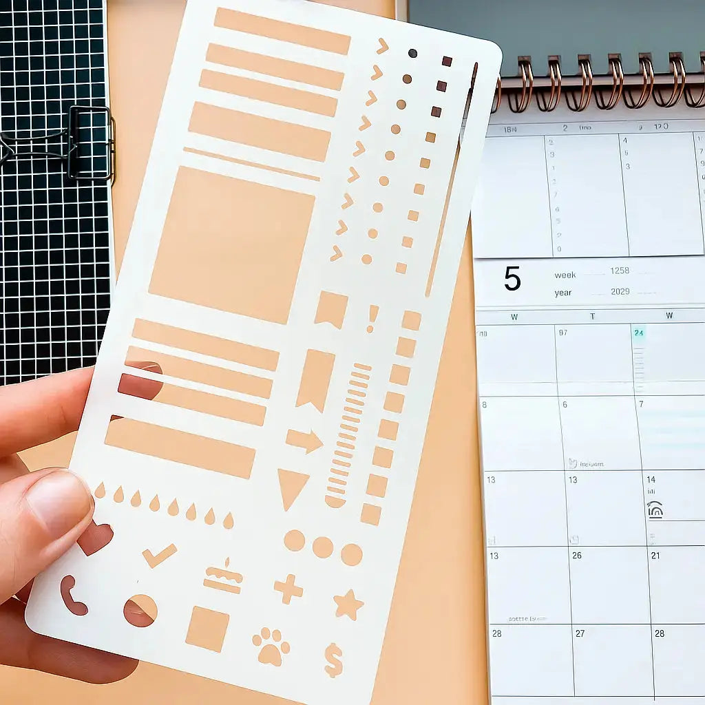 Planner Stencil Set Clear Mylar Set of 3