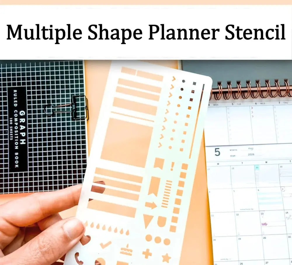 Planner Stencil Set Clear Mylar Set of 3