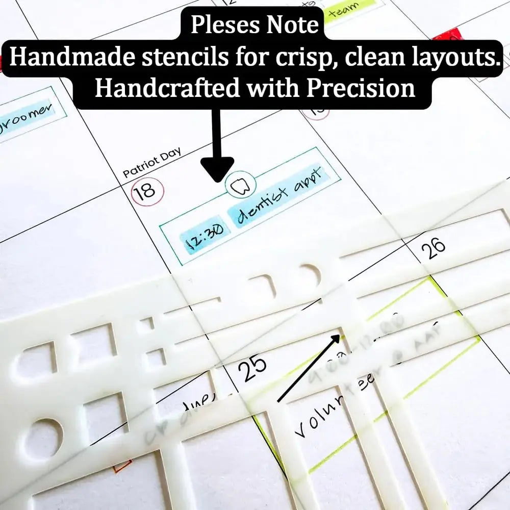 Planner Stencil Set Clear Mylar Set of 3