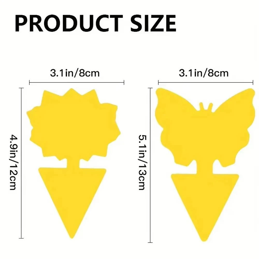Plant Sticky Traps Chemical-Free Double-Sided Adhesive Butterfly & Sunflower